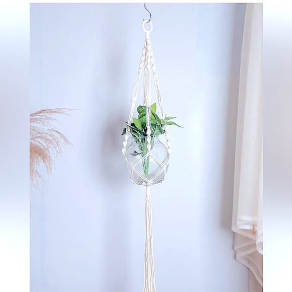 🆕🪴Modern BÖhÖ Home Decor Macramé Woven Fiber Artistry Contemporary 🪴Hanger - Picture 4 of 14